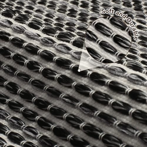 AMOAMI Unique Woven Bath Mat, Super Absorbent Non Slip Bath Mat, 24" x 36", Black - color: Black, size: 24" x 36"