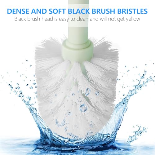 SetSail Toilet Brush, Compact Size Toilet Bowl Brush and Holder Toilet Brushes for Bathroom with Stainless Steel Handle Toilet Cleaner Brush with Durable Scrubbing Bristles, Splash-Proof, Green - color: Green, size: 1 pack