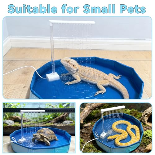 Foldable Bearded Dragon Pool Bathtub, Electric Reptile Bath Pool Bearded Dragon Swimming Pool with Faucet Brush Gloves Reptile Accessories Swimming Pool for Turtle Lizard Small Pets - size: Electric Reptile Pool