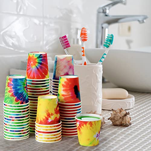 Tiamon 500 Pack 2 oz Paper Cups, Mini Mouthwash Disposable Bathroom Small Paper Drinking Espresso Cups for Home Office Travel Picnic Party Supplies(Tie Dye) - style: Tie Dye