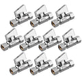 10 Pack Premium Chrome Brass 3/8" Comp FIP x 3/8 Inch Compression MIP Quarter Turn Water Straight Angle Stop (Add on) Valve - size: 10PCS 3/8" x 3/8"