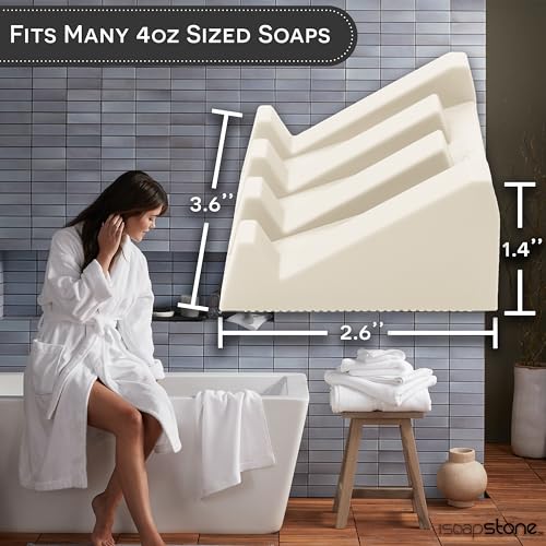 Silicone Soap Dish (USA Patented) Self Draining Bar Soap Holder for Shower Bathroom Sink, Drying Soap Dish Tray Sponge Holder Easy Cleaning Soap Saver Travel Accessories (Beige, 1) - color: Beige, 1