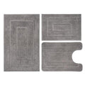 Bathroom Rugs Sets 3 Piece, with 20" x 28" U-Shaped Toilet Rug, Ultra Absorbent and Super Soft Touch, Non-Slip, Microfiber Plush,Rectangular Pattern, Quick Dry Bath Mats for Bathroom, Tub, Bedroom - color: Dark Grey