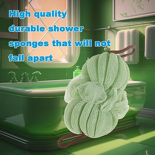 Large 85g Green Bath Loofah Sponge Loofa Luffas Shower Puff Pouf Ball Exfoliating Body Back Scrubber for Men&Women - style: Style 5