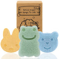 myHomeBody Konjac Sponge, Bath loofah, 3pc, Rabbit, Frog, Bear face | Natural Safe Plant-Based, Cute Shapes Bath Sponge for bathing, Shower Sponge for bath, Body Loofah, Shower Loofah, Face Luffa - color: Rabbit, Frog, Bear Face