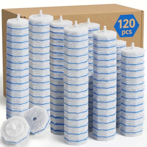 120 Count Toilet Stick Refills,Disposable Toilet Brush Refills Compatible with Clorox Toilet Stick,Upgrade Fiber Cleaner Heads,Secure Lock No Slip,Odor Neutralizing(Not Included Brush Rod) - size: 120 Count