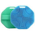 Silicone Body Scrubber 2-Pack, Shower Scrubber with Soft Bristles, Non-Slip Scrubbies for Body, Body Scrubber Exfoliator for Men and Women,Gentle Exfoliating and Lather Well (Blue+Green) - color: Blue+green