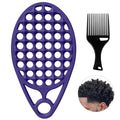 KOUPA Silicone Afro Twist Brush with Pick Comb - Easy Clean Dual-Sided Design with Textured Holes for Defined Afro Curls, Suitable for Coily Hair Men & Women, Purple - color: Purple