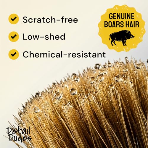 Car Detailing Brush Set 9-Pack with Tire and Wheel Brushes - Detail Dudes | 6-pc Scratch-Free Interior Boars Hair Brushes - 1-pc Exterior Tire Brush, Tire Dressing Applicator and Wheel Brush - size: 9 Pack (Full Kit)