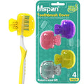 Mspan Toothbrush Head Cover Cap: Tooth Brush Protector Clip Compatible with Oral-B Philips Colgate AquaSonic - Plastic Pod Travel Case - 4 Packs - color: Yellow, Purple, Pink, Clear