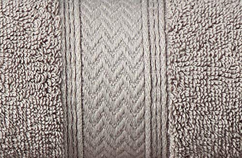 Hillfair 12-Piece Cotton Bath Towel Set - 600 GSM - Hotel Spa Towels - 2 Bath, 4 Hand, 6 Washcloths - Absorbent Soft Cotton - Khaki Stone - color: Stone, size: 12 Piece Towel Set