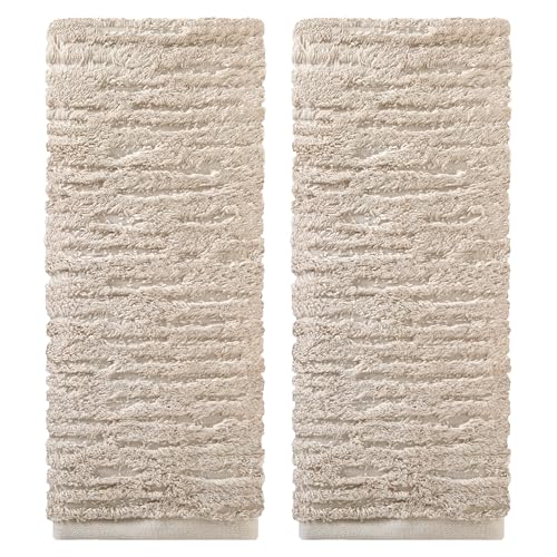 SKL Home CloudSoft Cotton Luxury 2-Piece Hand Towel Set, Oatmeal - color: Oatmeal, style: Hand Towels (Set of 2)