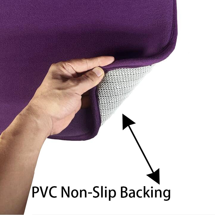 Madeals Memory Foam Toilet Mat and Velvet Toilet lid Cover Set with Toilet Tank Cover Velvet 3 Piece Toilet Set Purple - color: Purple