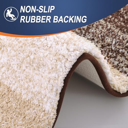 OLANLY Small Bathroom Rugs Mat 24x16, Extra Soft Absorbent Microfiber Bath Rugs, Rubber Backing, Quick Dry, Machine Washable Bath Mats for Bathroom Floor, Tub and Shower, Home Decor Accessories, Brown - color: Brown, size: 24" X 16"