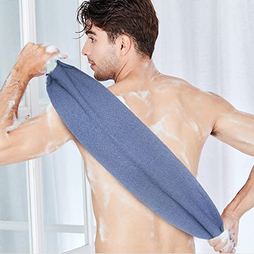 Evridwear Exfoliating Back Scrubber with Handles Two Sides for Body Shower Deep Cleans Skin Massages Invigorating Blood Circulation Men Women One Size (Back Scrubber + Heavy Gloves) - size: Back Scrubber + Heavy Gloves