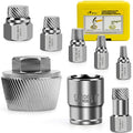 Topec 1.5'' Tub Drain Extractor, 8PCS Pipe Nipple Extractor Set with 1-inch Socket, Remove the Old, Broken, Stubborn, Rusted Drain Tub Bathtub Remover, Strong Grab Plumbing Tools with Storage Case