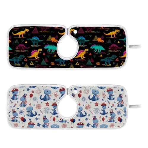 Blue Dinosaurs Fireworks 4th July Sink Mat for Faucet Sink Splash Guard Faucet Handle Drip Catcher for Kitchen Bathroom Absorbent Microfiber Dish Dryin - color: Blue Dinosaurs Fireworks 4th July, size: 14.9x5.5in x2