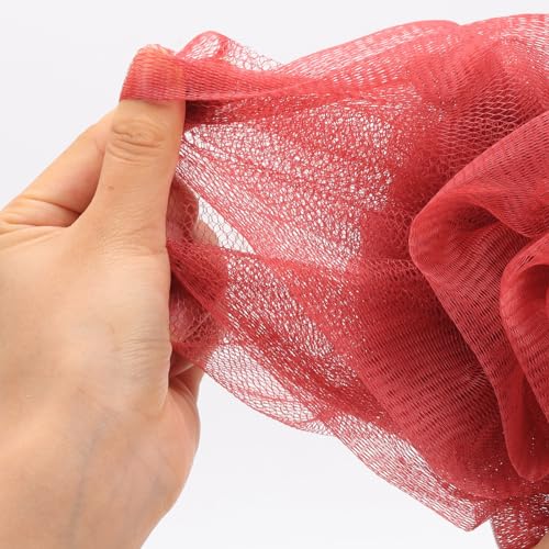 4 Pack Bath Sponge, Bath Shower Loofahs Mesh Pouf Sponge Body Scrubber Exfoliator Scrubber - 50g/Piece - color: Beige,blue,green,red - 4 Pcs