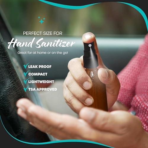 Nevlers 1 Oz Amber Glass Spray Bottles for Cleaning & Refreshment 24 Pack | Small Travel Spray Bottle w/ Shrink Wrap, Funnel, Brush, Marker & Labels | Fine Mist Sprayer | Mini Perfume Refillable Bottle - color: Amber
