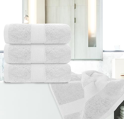 White Classic Luxury Bath Towels Set of 4 Large - 700 GSM Cotton Ultra Soft Bath Towels 27x54 | Highly Absorbent and Quick Dry | Hotel Towels for Bathroom Luxury, Plush Shower Towels, Silver - color: 06: Silver
