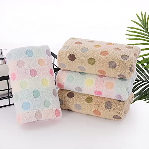 Pidada Hand Towels Set of 4 100% Cotton Colorful Polka Dot Pattern Soft Absorbent Decorative Towel for Bathroom (Brown) - color: 4 Brown