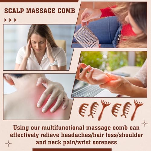 LemonRoad 12 Pack Wooden Scalp Massager Natural Sandalwood Wide Tooth Combs Wooden Head Scalp Massage Combs Bulk for Hair Growth Hair Care(Sea Lion&Classic&Antler) - style: Sea Lion&classic&antler