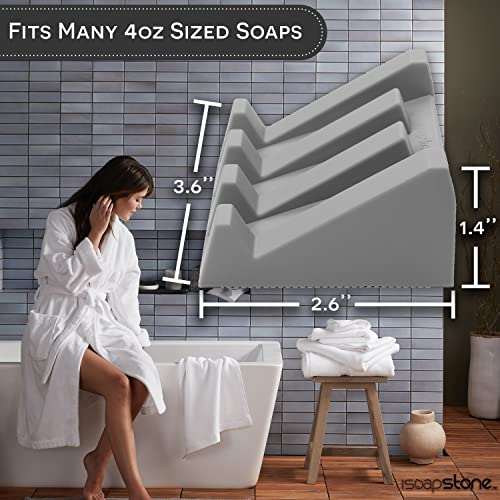 Silicone Soap Dish (USA Patented) Self Draining Bar Soap Holder for Shower Bathroom Sink, Drying Soap Dish Tray Kitchen Sponge Holder Easy Cleaning Soap Saver Mat (Light Grey, 1) - color: Light Grey