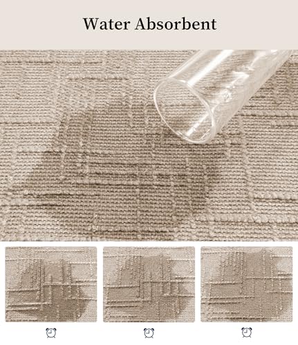 YIHOUSE Bathroom Rugs Sets 3 Piece Beige, 16x24+16x32+16x47in | Non Slip, Quick Dry, Absorbent Washable, Thin Fit Under Door, For Elder, Sink, Laundry - color: Beige, size: 16x24+16x32+16x47