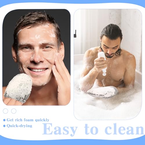 Vesici 2 Pcs Honeycomb Exfoliating Glove Set Exfoliating Bath Mitt Honeycomb Face and Body Scrubber Shower Mitt Sponges for Cleaning Body Shower Face Skin Beauty Spa(Gray) - color: Gray