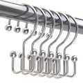 Titanker Shower Curtain Hooks Rings, Rust Resistant Metal Minimalist Simple Double Glide Shower Hooks Rings for Bathroom Shower Rods Curtains, Set of 12 Hooks - Chrome - color: Chrome, style: Minimalist
