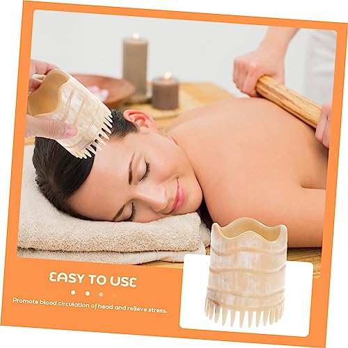 Yak Horn Massage Comb Fine Teeth Hair Cleaning Shampoo Brush Scalp Massager Lightweight Portable Hair Care Tool for Stress Relief and Blood Circulation