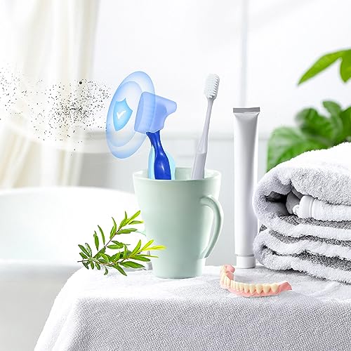 Anbbas 2pcs Silicone Denture Brush Cover Fit Most Denture Toothbrushes(Green and Pink) - color: Green and Pink
