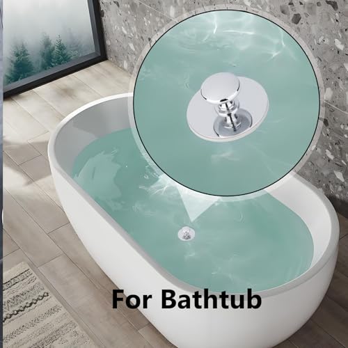 Bathtub Drain Stopper,Tub Silicone Stopper,Bathtub Drain Replacement Accessories,Suitable for Bathtubs,Sinks,Washbasin Drain Ooutlet Rubber Drain Stopper(Chrome) - color: Chrome Plating