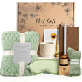 Birthday Gifts for Women, Personalized Self Care Gift Basket with 50"x60" Flannel Blanket, Spa Gift Set for Mom, Sister, Friend, Wife, Coworker, Thinking of You Care Package - color: Sage Green-10 Pc