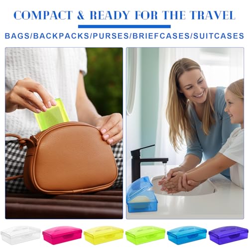 Reallnaive 36 Pcs Travel Soap Container Portable Plastic Soap Boxes Bulk with Lid Homeless Donations Bulk Gym Shower Tour Groups Hotel Outdoor Camping (Mixing Colors) - color: Mixing Colors