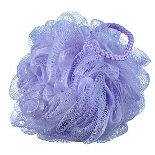 60g/pcs Purple Mesh Bath Sponge Shower Pouf Loofahs Shower Puff Pack of 4 (Purple) - color: Purple