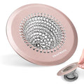 Shower Drain Hair Catcher, Fast Drainage Bathtub Drain Hair Catcher, Easy Clean Hair Catcher Shower Drain, Upgraded 304 Stainless Steel Shower Drain Cover For Shower Regular & Pop-up Drain (Rose Gold) - color: Pink