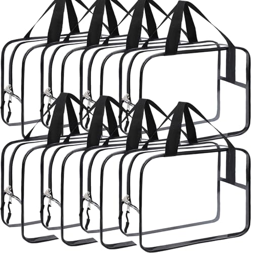 8 Packs XL Toy Storage Bags, Reusable Clear PVC Board Game Storage, Toy Storage Organizer Bags with Zipper for Building Blocks, Puzzle and Handmade Accessories, Clear Toiletry Bag - color: Black, size: X-Large