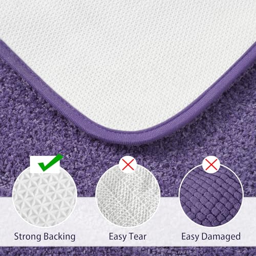 LOCHAS Bathroom Rug Set Purple, Soft Bath Rug Set 2 Piece Set, Toilet Mat U-Shaped 20x20 and 34x20 Bath Rugs, Quickly Dry Mats for Bathroom, Tub, Washable, Super Absorbent Floor Mat - color: Purple, size: 34" x 20" Plus 20" x 20" (U-Shape)
