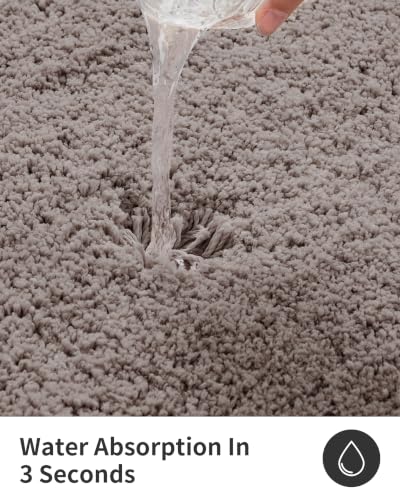 ILANGO Camel Toilet Rugs U Shaped 22" × 24" Non Slip & Super Absorbent Extra Thick Soft, Washable Bath Mats for Bathroom Floor, Microfiber Plush Shaggy Contour Bath Rugs for Toilet,Dry Quick - color: Camel, size: 1'10" x 2' (22''x24'' Toilet Rug)