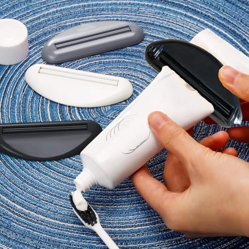 Toothpaste Squeezer - Multi-Functional Kitchen and Bathroom Tool with Easy Squeeze Design, and Easy to Clean Kitchen Gadget Use for Bathroom Home - color: Red