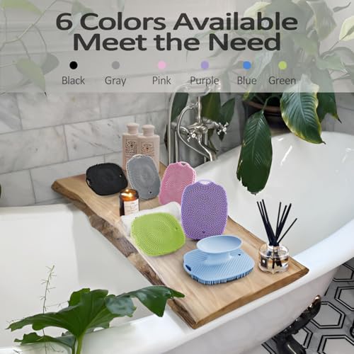Soft Silicone Body Scrubber, Gentle Like a Hand Exfoliating Your Skin and Build Up Lather Easily, Back Large Suction Cup Easy to Store, Long-Lasting & Deep Clean (Green) - color: Green