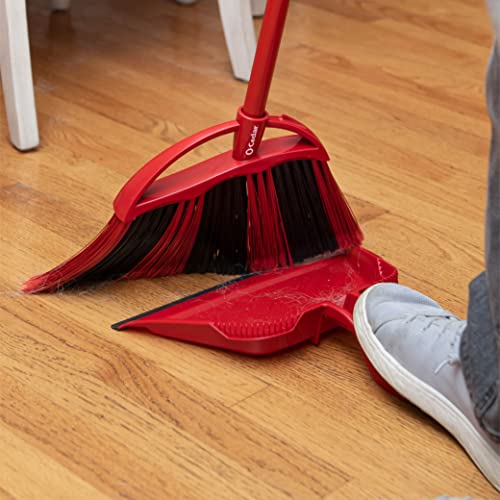 O-Cedar One Sweep Broom & Step-On Dustpan Set | Patented Wave Bristles Remove Over 99% of Dirt in One Pass | Lightweight & Quiet for Pet-Friendly Cleaning - size: PowerCorner One Sweep Broom