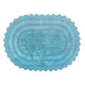 DII Crochet Collection Reversible Bath Mat, Small Oval, 17x24, Cameo Blue - color: Cameo Blue, size: 1'5" x 2' (Oval)