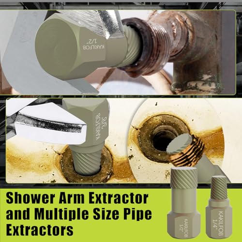 1.5'' Tub Drain Extractor, 8PCS Pipe Nipple Extractor Set with 1-inch Socket, Remove the Old, Broken, Stubborn, Rusted Drain Tub Bathtub Stopper, Strong Grab Plumbing with Storage Case - size: 8 Pieces