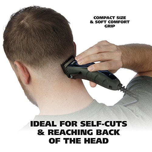 Wahl USA Self Cut Compact Corded Clipper Personal Haircutting Kit with Adjustable Taper Lever, and 11 Hair Clipper Guards for Clipping, Trimming & Personal Grooming – Model 3029683
