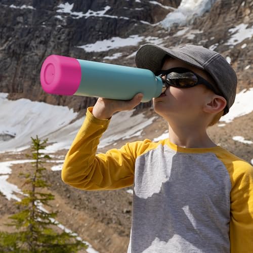 WUQID Silicone Boot Sleeve Compatible with Hydro Flask Travel Tumbler with Handle 32oz&40oz and 12-24oz Hydroflask Bottle & Stanley 20 30 40oz Tumbler, Fit 2.83-2.95in Bottom, Anti-Slip Bottle Cover - color: Fuchsia