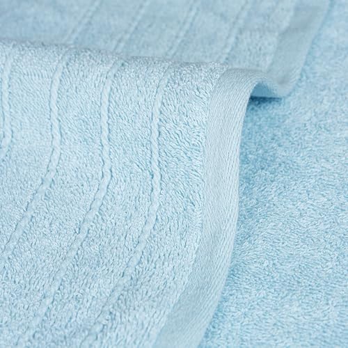 Tens Towels Pack of 4 Extra Large Bath Towels 30 x 60 Inches, 100% Cotton, Larger & Lighter Weight, Quicker to Dry, Super Soft and Absorbent, Perfect for Bathroom, Sky Blue - color: Sky Blue