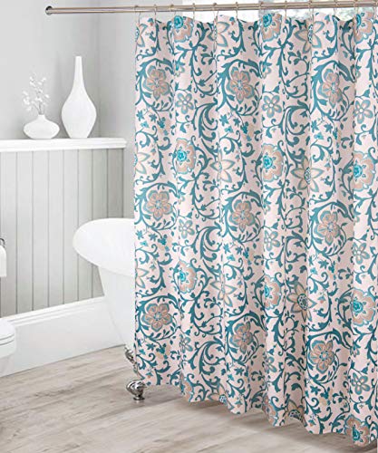 Bathroom Collection16 pc Turquoise Bathroom Accessory Set - Non-Slip Bath Mat, Non-Slip Contour Mat, Toilet Lid Cover and Waterproof Shower Curtain with Rustproof Metal Roller Hooks - color: Turquoise