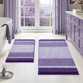 HOMEIDEAS Purple Bathroom Rugs Set of 2, Thick Absorbent Chenille Bath Mats, Non-Slip Soft Shaggy Rugs for Bathroom Floor, 20" x 32" Plus 17" x 24" - color: Purple